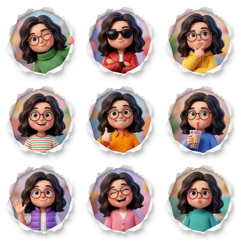 3D皮克斯风格表情合集