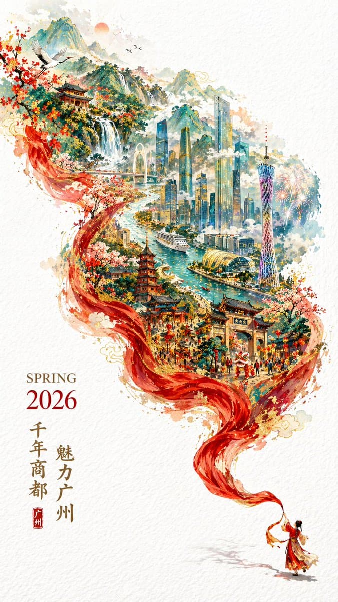 国潮广州2026新春城市海报