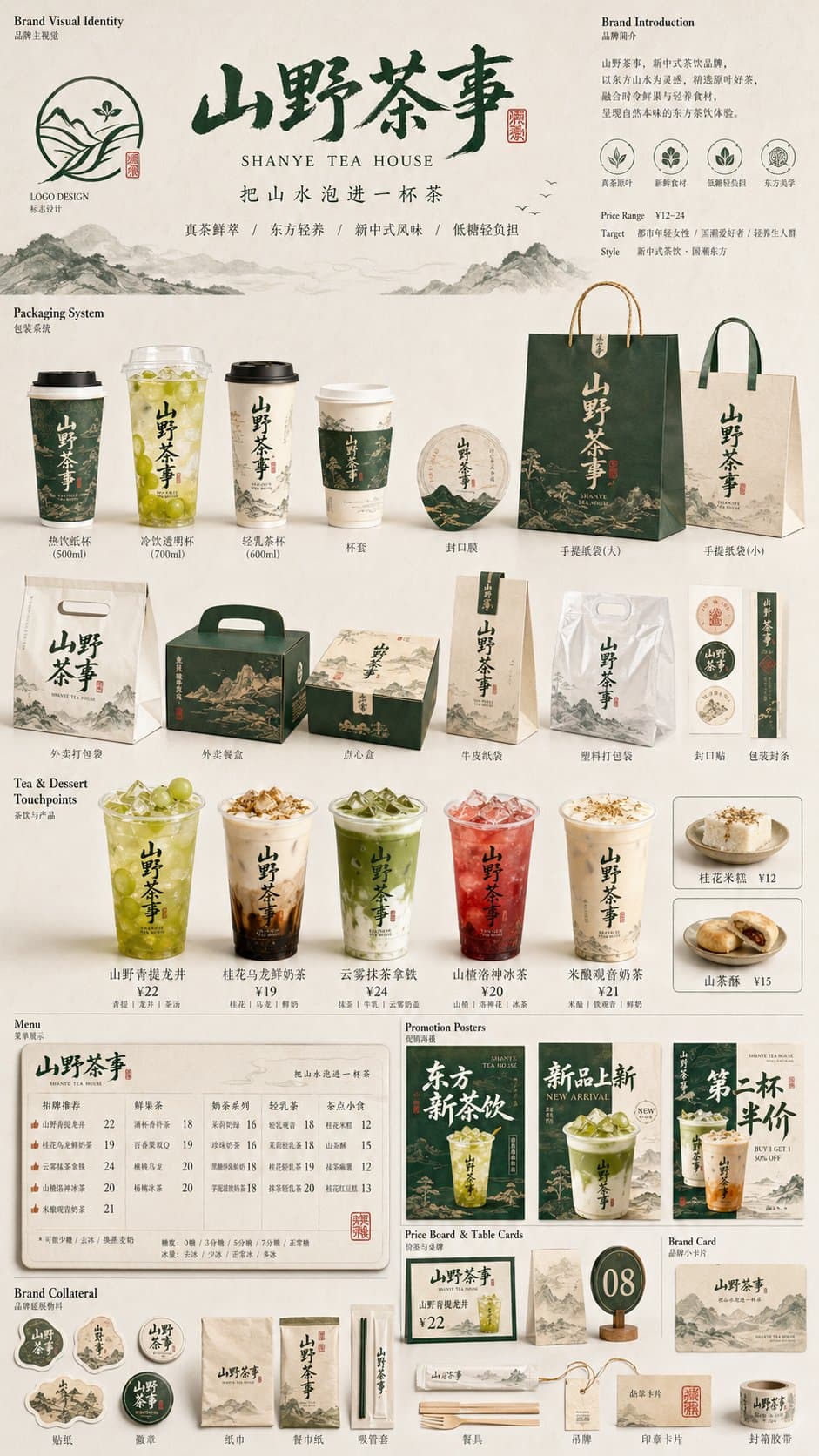 餐饮品牌VI触点矩阵视觉图