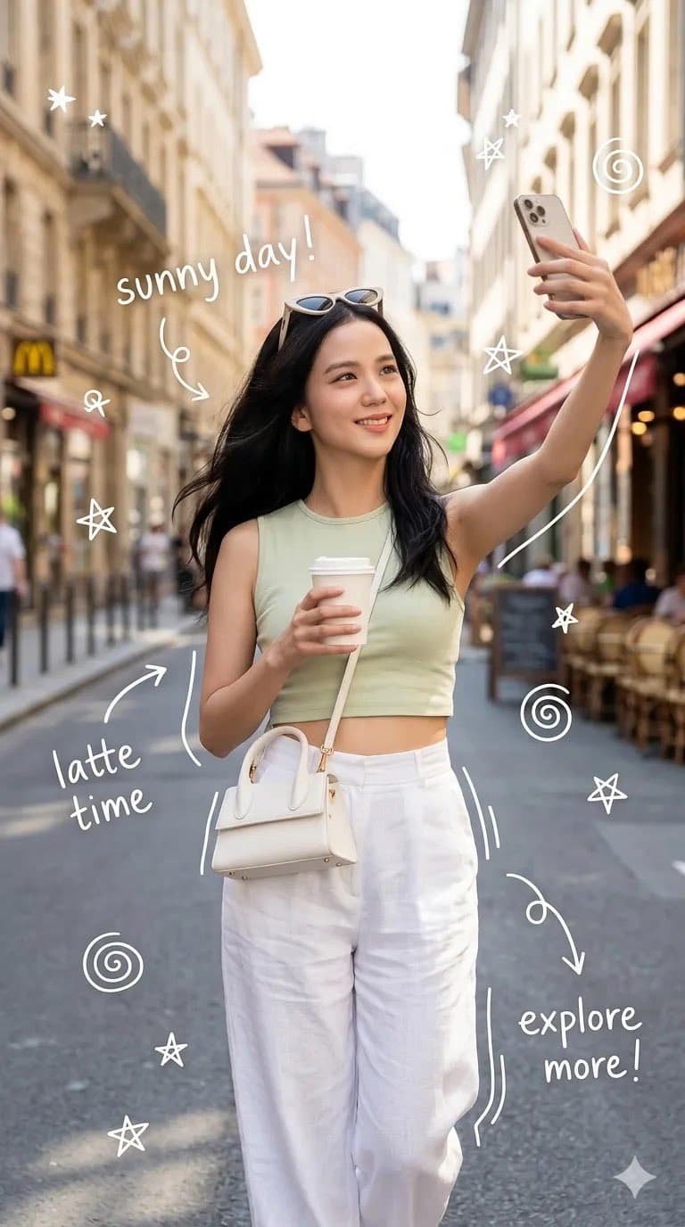 时尚街拍咖啡自拍 - 图片 2