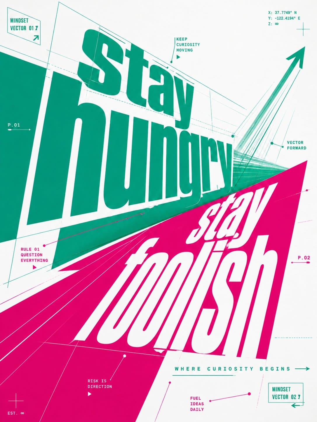 斜面透视文字海报 - 图片 2