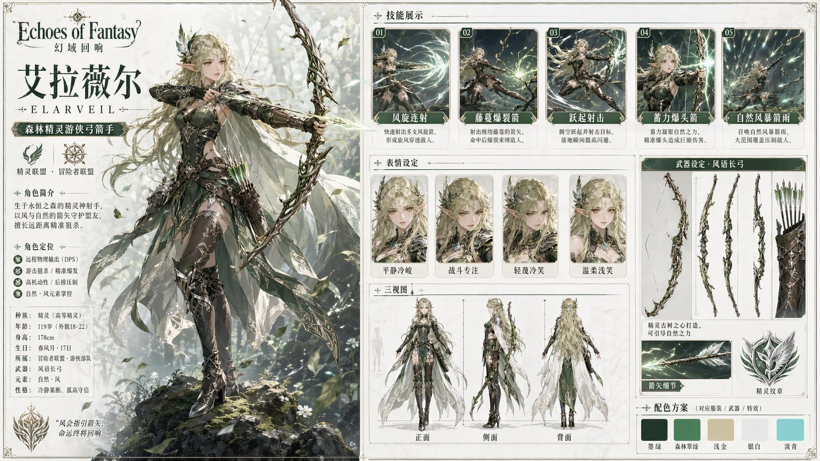 游戏角色设定档案板