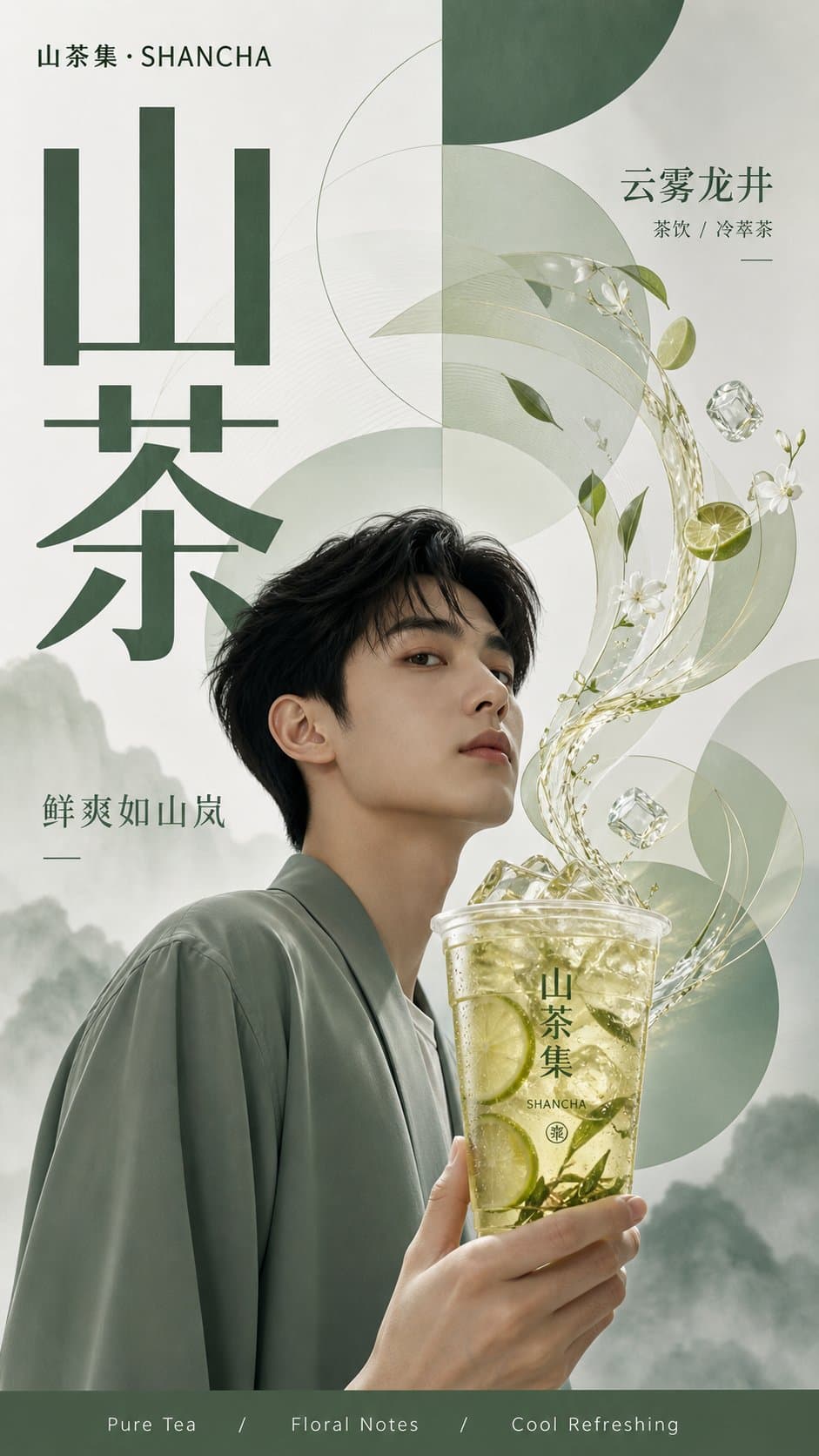几何美学商业饮品海报 - 图片 2