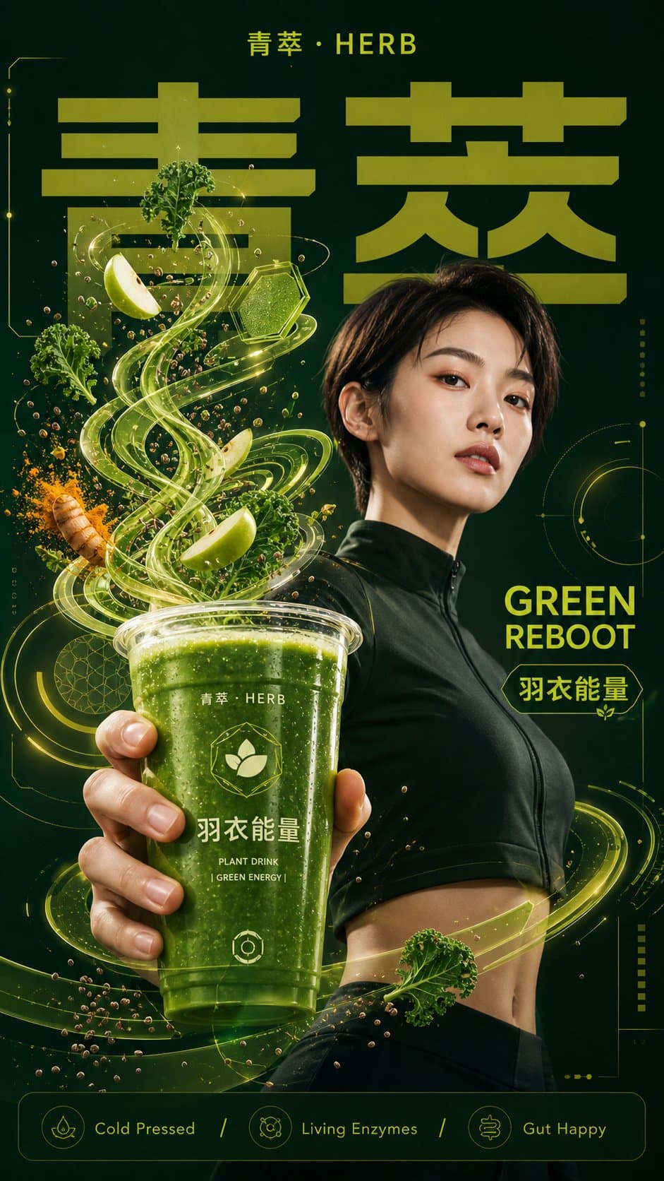 几何美学商业饮品海报 - 图片 3