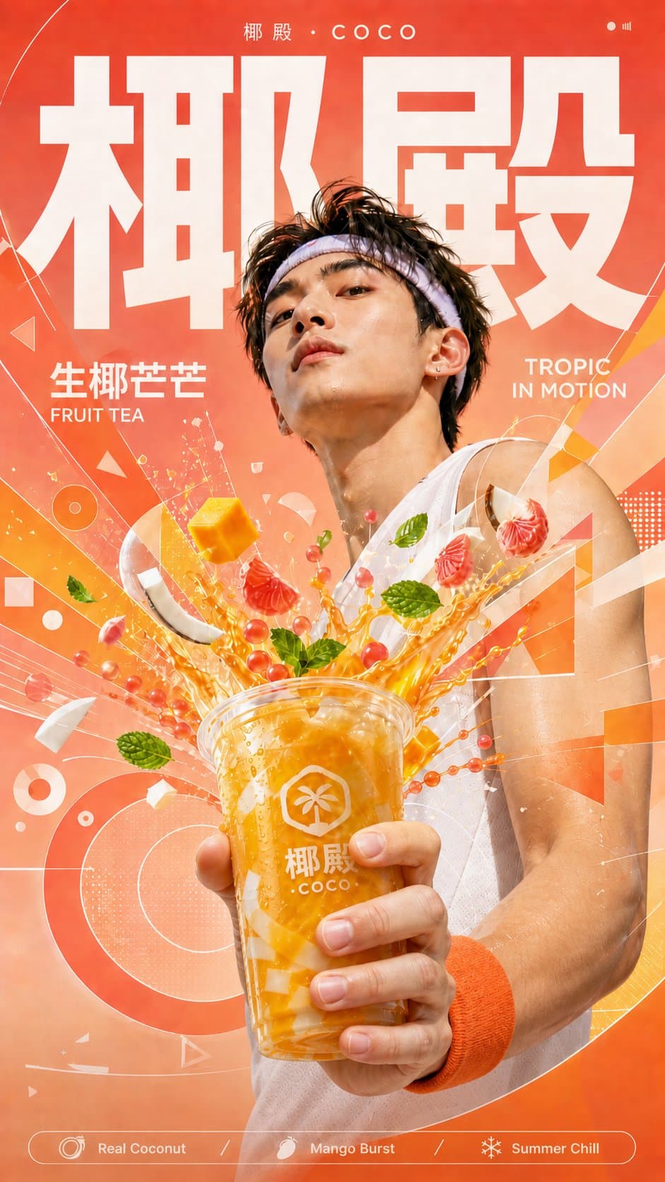 几何美学商业饮品海报 - 图片 4